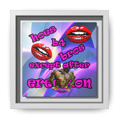 hoes b4 bros - framed canvas art (grey-pink wave)