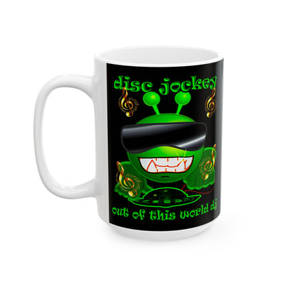 disc jockey - White Mug (black)