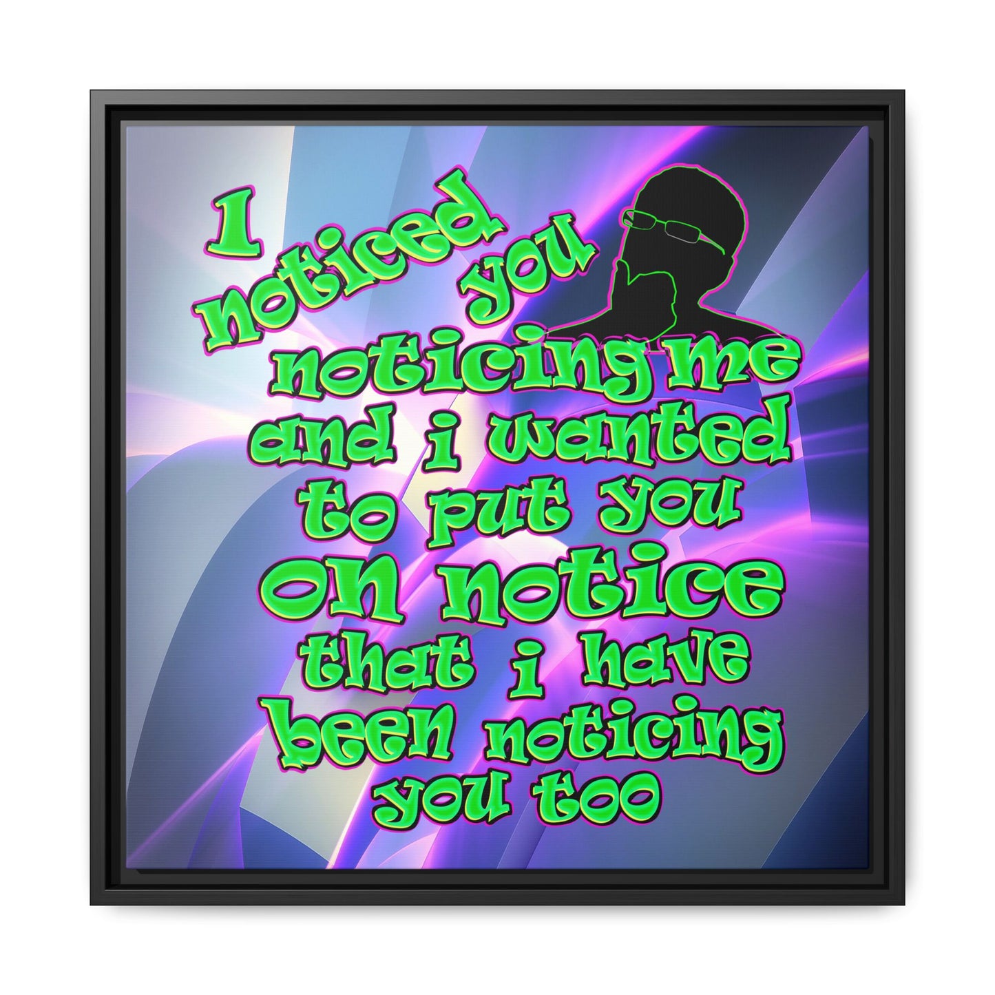 noticed you noticing - framed canvas art (grey-pink wave)
