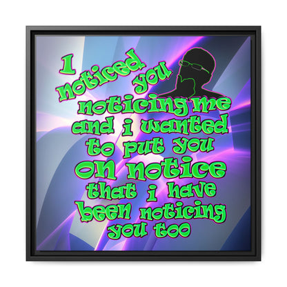 noticed you noticing - framed canvas art (grey-pink wave)