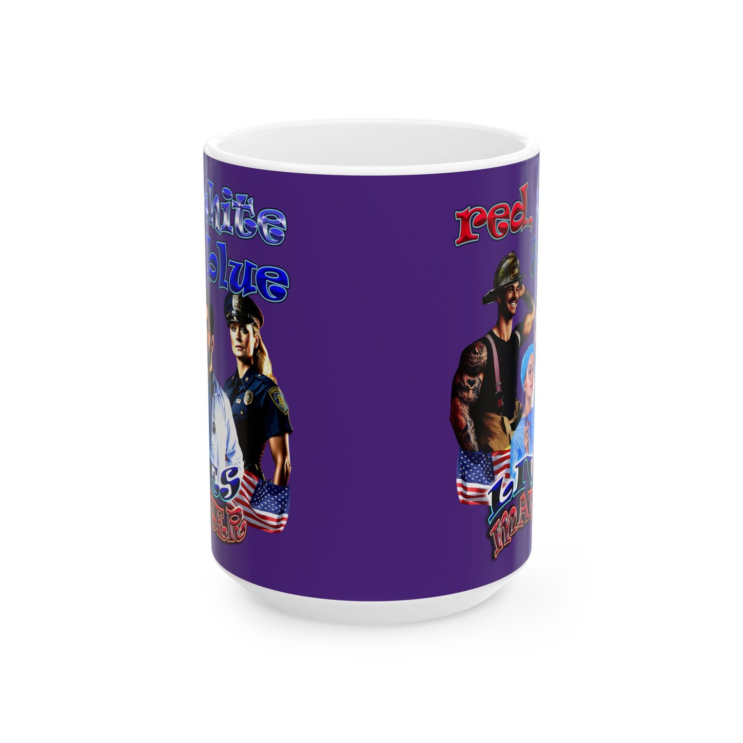rw&b lives matter - White Mug (purple)