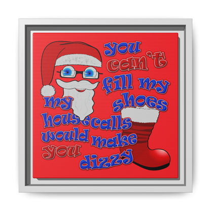 santa's shoes - framed canvas art (red)