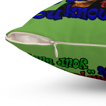 high noon - Spun Polyester Square Pillow - (green)