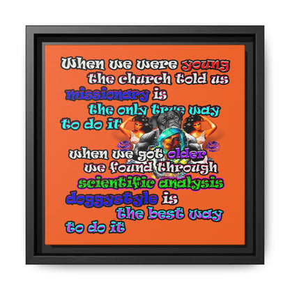 doggystyle - framed canvas art (orange)