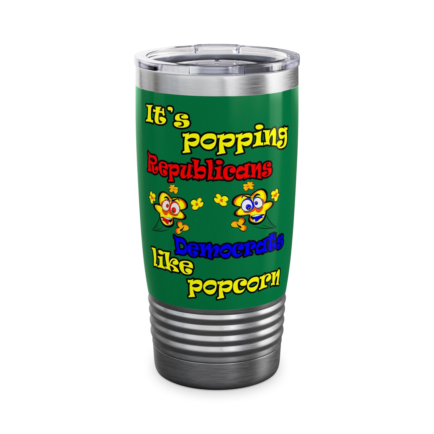 popping like popcorn - Ringneck Tumbler, 20oz (dark green)