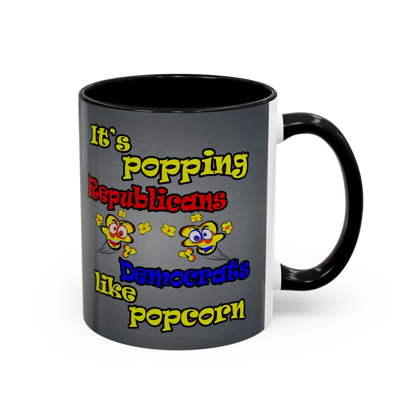 popping like popcorn - Accent Mug (grey-light grey)