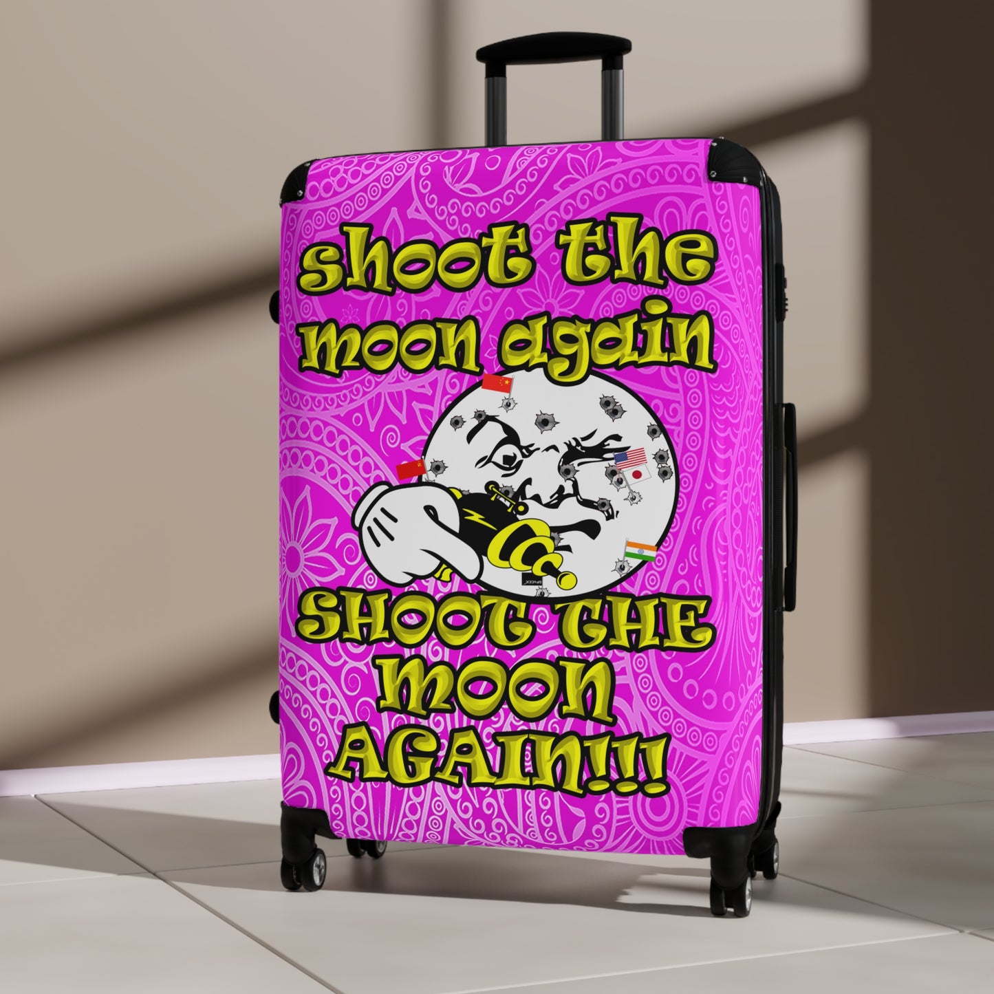 shoot the moon again - Suitcase (pink swirl)