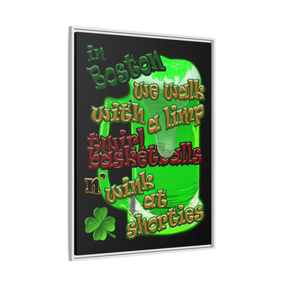 celtics logo - framed canvas art (black)