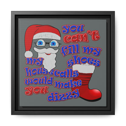 santa's shoes - framed canvas art (dark grey)