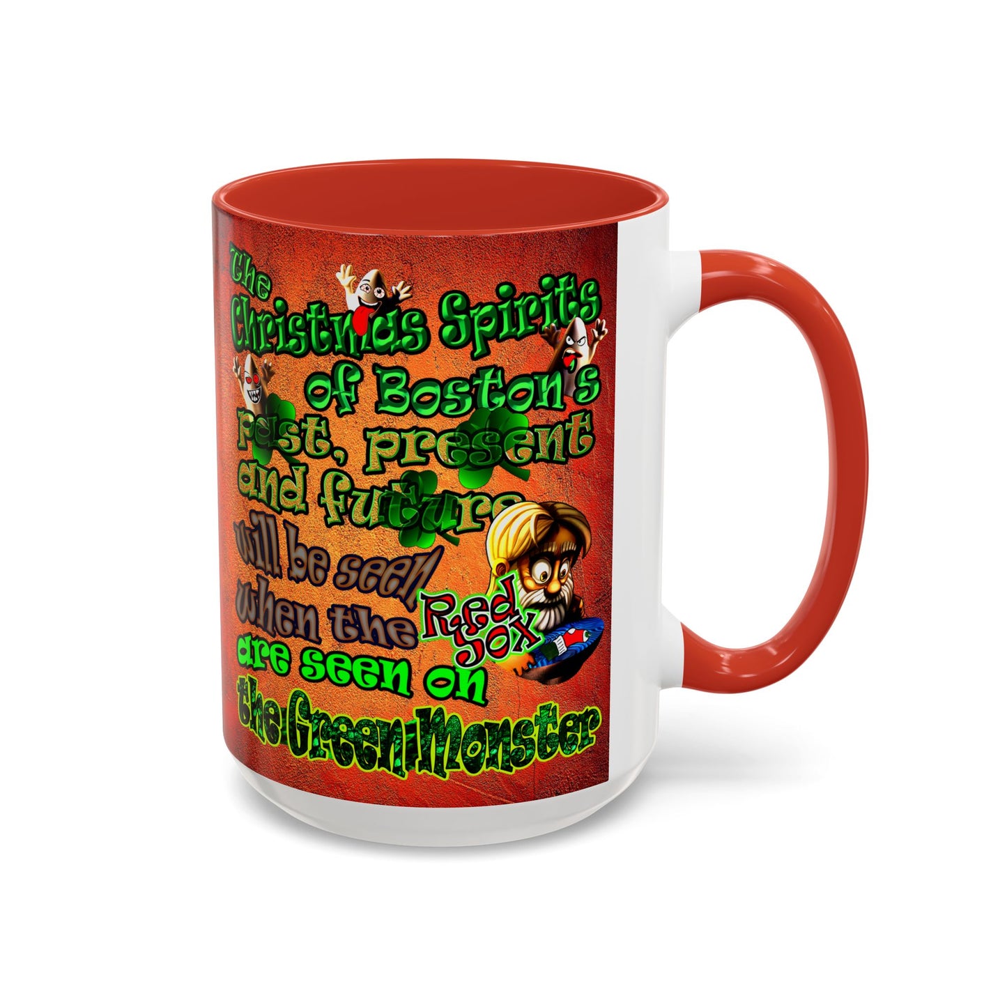 christmas spirits of boston - Accent Mug (burnt orange)