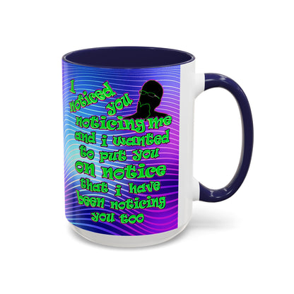 noticed you noticing - Accent Mug (purple wave)