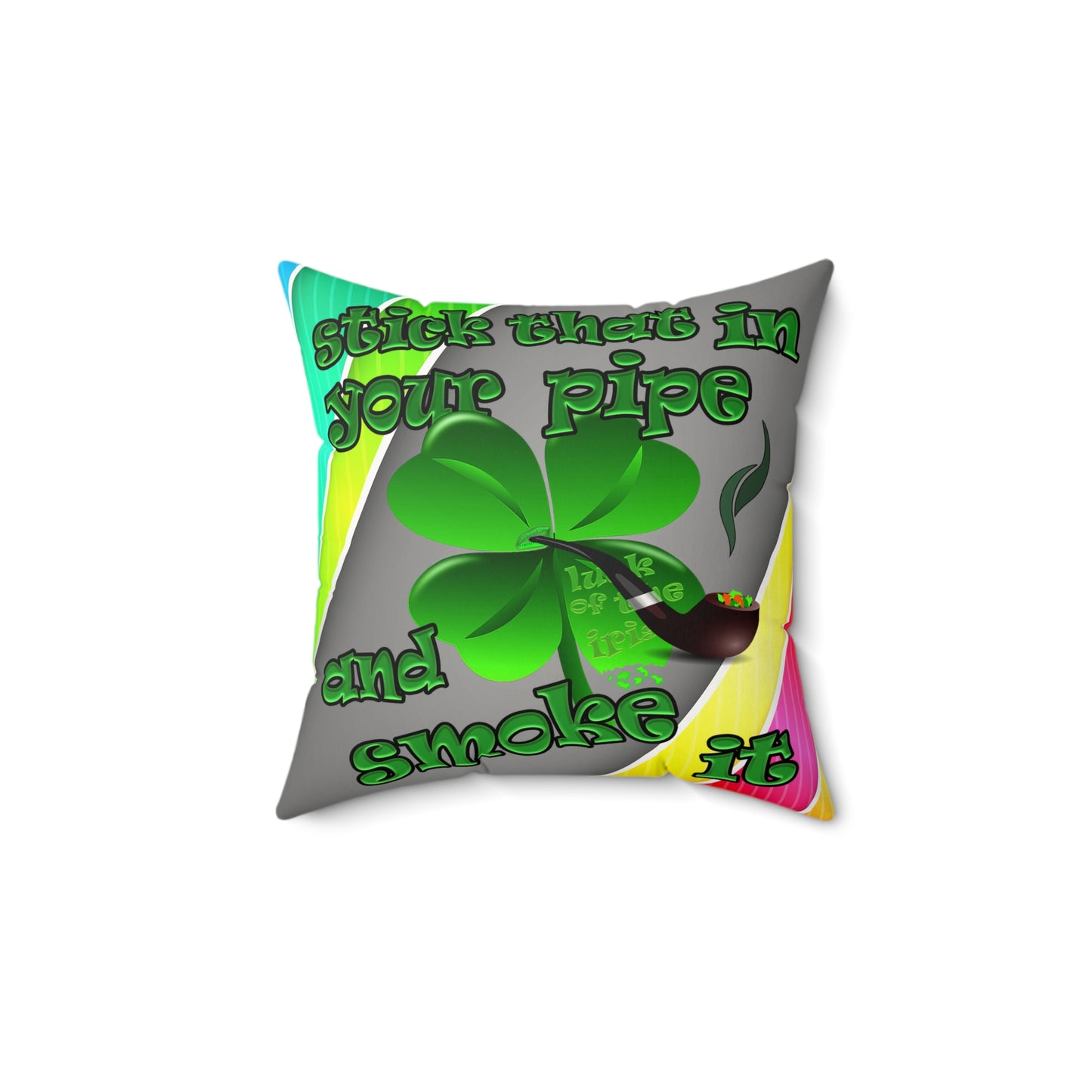 celtics logo - Faux Suede Square Pillow - (rainbow split)