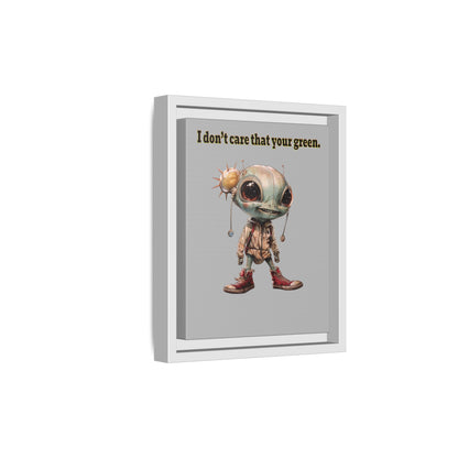I don't care that your green - framed canvas art (light grey)