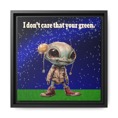 I don't care that your green - framed canvas art ('snoops' background)
