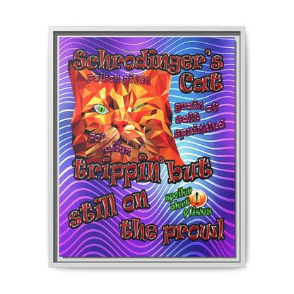 schrodinger's cat - framed canvas art (purple wave)