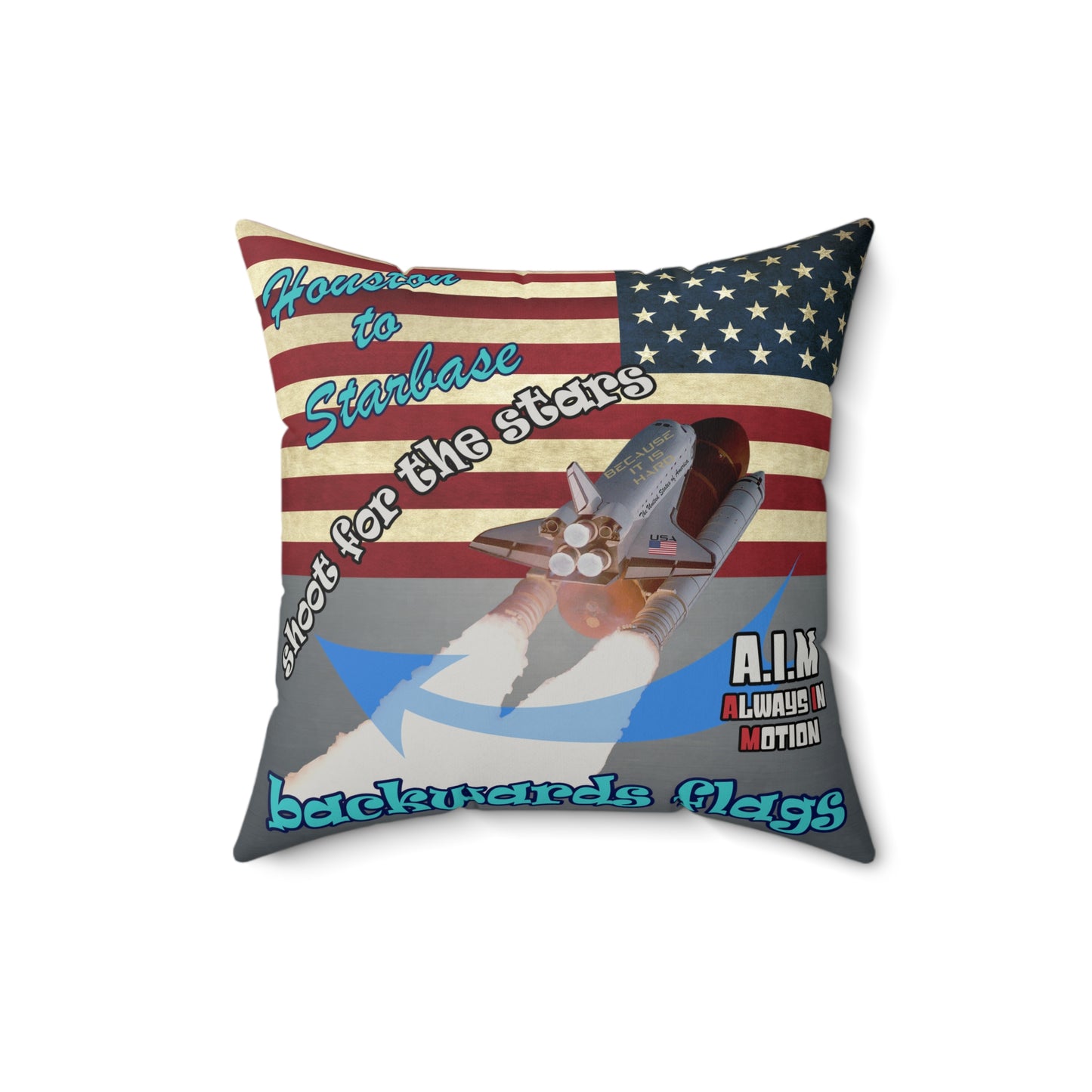 shoot for the stars - Faux Suede Square Pillow - (grey-light grey)