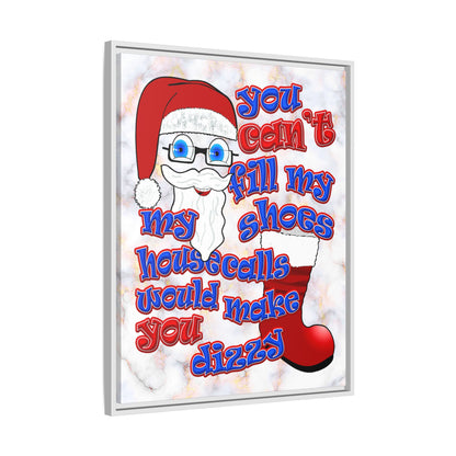 santa's shoes - framed canvas art (white marble)