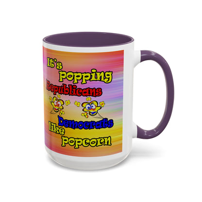 popping like popcorn - Accent Mug (color blur)