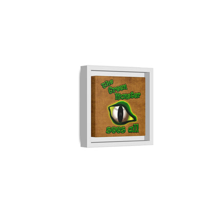 green monster - framed canvas art (brown papyrus)