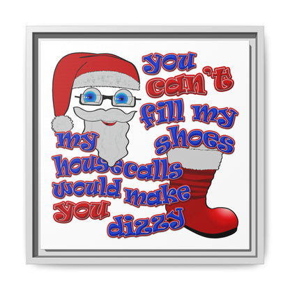 santa's shoes - framed canvas art (white)