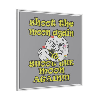 shoot the moon again - framed canvas art (grey)