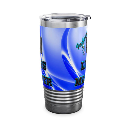 irrelevant - Ringneck Tumbler, 20oz (blue-white wave)