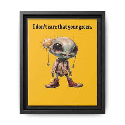 I don't care that your green - framed canvas art (yellow)