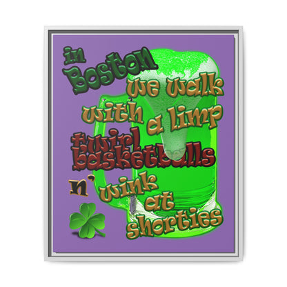 celtics logo - framed canvas art (light purple)