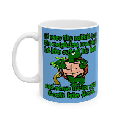 turtle race - White Mug (light blue)