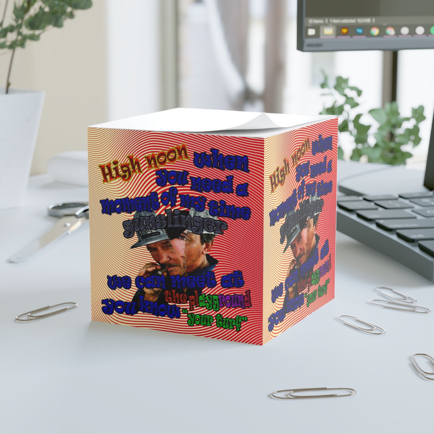 high noon - note cube (yellow-orange wave)