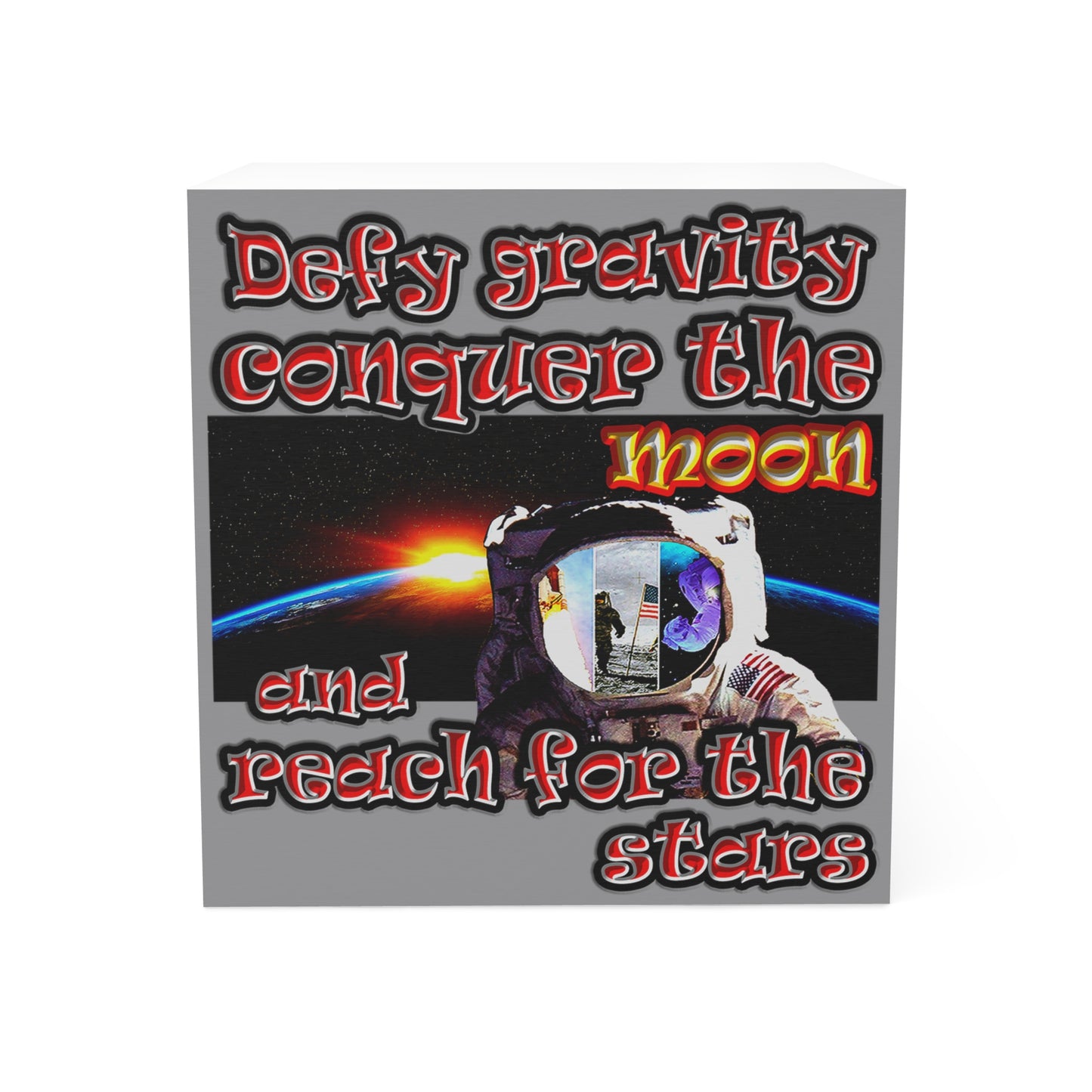 defy conquer reach - note cube (grey)