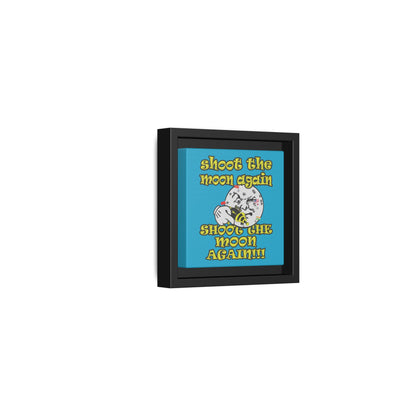 shoot the moon again - framed canvas art (turquoise)