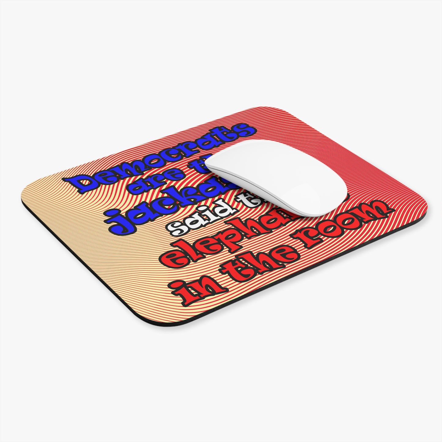 donkeys and elephants - Mouse Pad (Rectangle) (yellow-orange wave)
