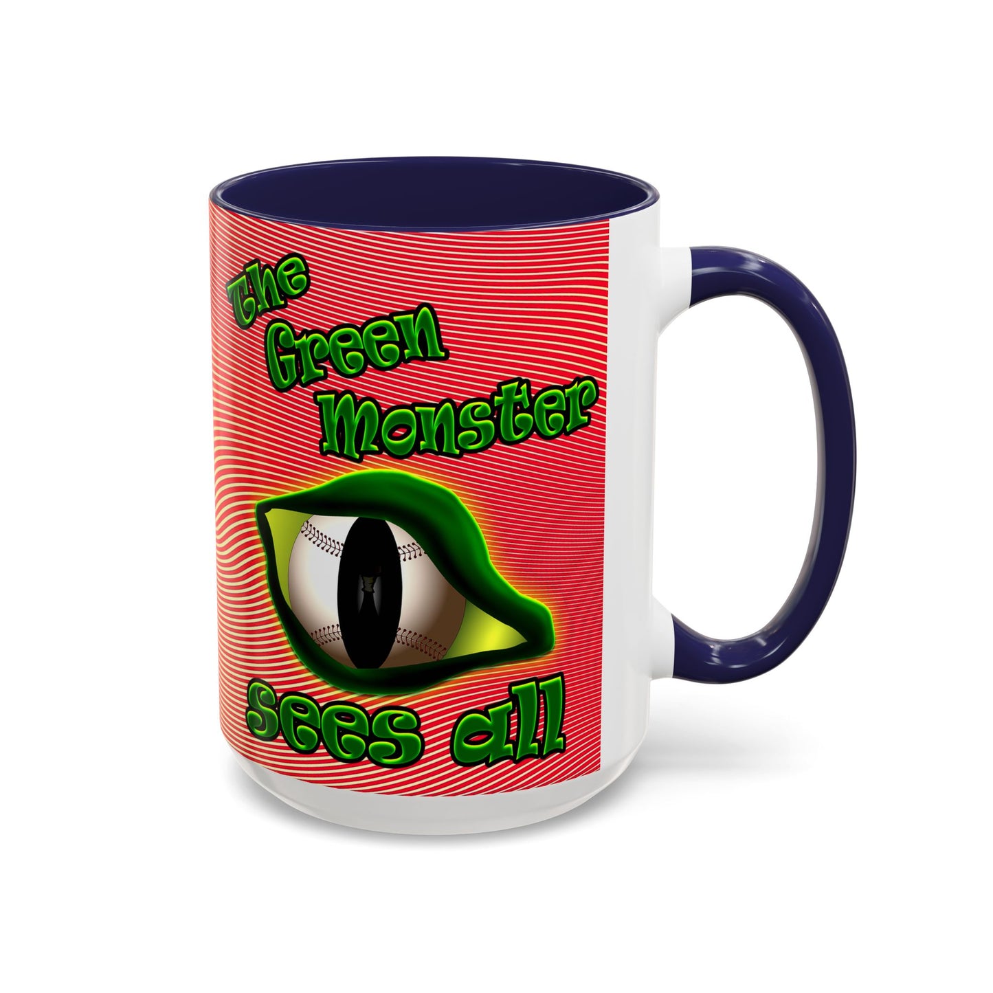 green monster - Accent Mug (yellow-orange wave)