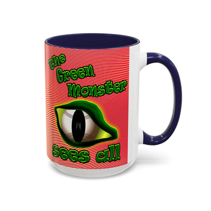 green monster - Accent Mug (yellow-orange wave)