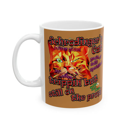 schrodinger's cat - White Mug (light brown)