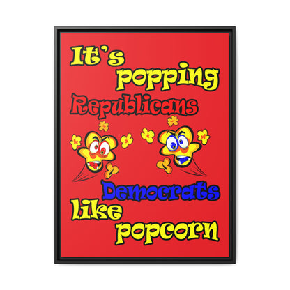 popping like popcorn - framed canvas art (red)