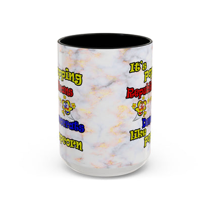 popping like popcorn - Accent Mug (white marble)