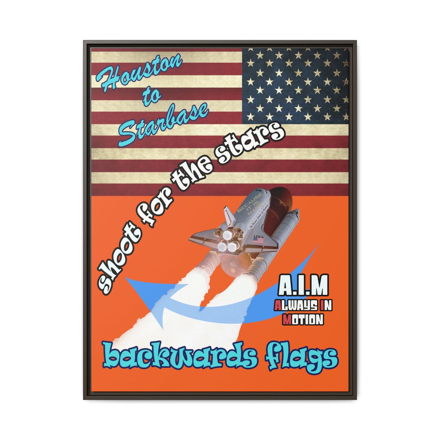 shoot for the stars - framed canvas art (orange)