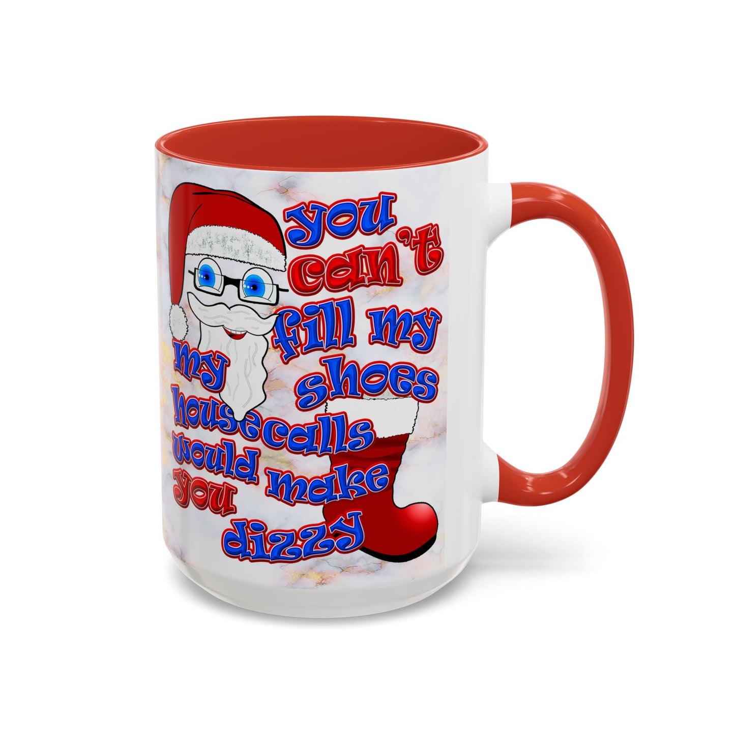 santa's shoes - Accent Mug (white marble)