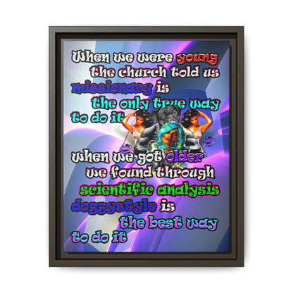 doggystyle - framed canvas art (grey-pink wave)