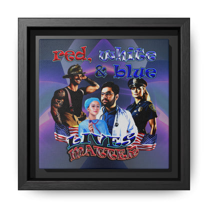 rw&b lives matter - framed canvas art (grey-pink wave)