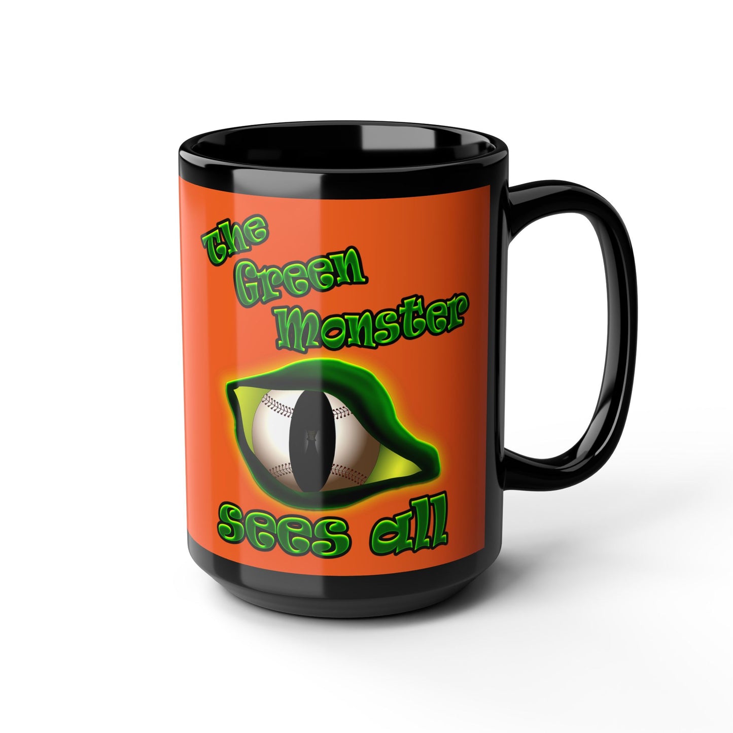 green monster - Black Mug (orange)