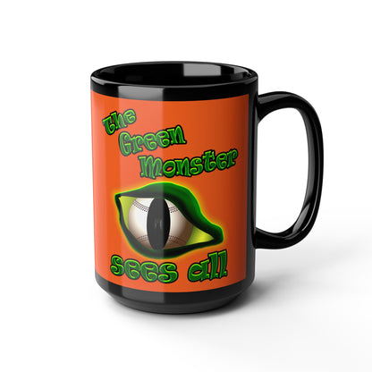 green monster - Black Mug (orange)