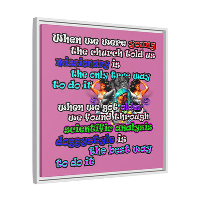 doggystyle - framed canvas art (light pink)