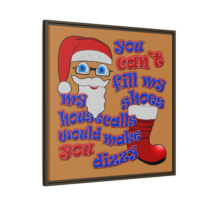 santa's shoes - framed canvas art (light brown)
