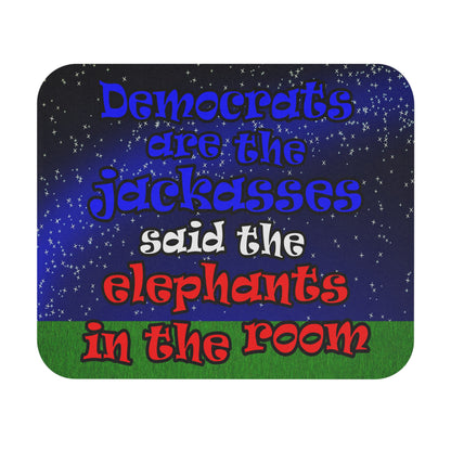 donkeys and elephants - Mouse Pad (Rectangle) ('snoops' background)