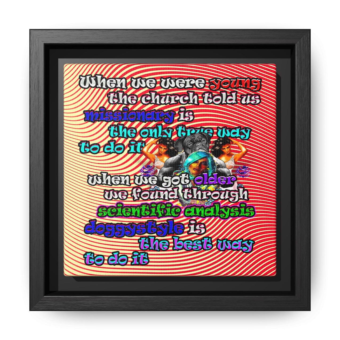 doggystyle - framed canvas art (yellow-orange wave)