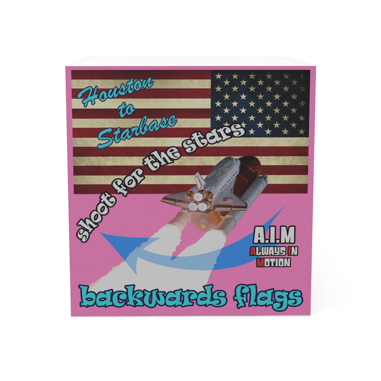 shoot for the stars - note cube (light pink)