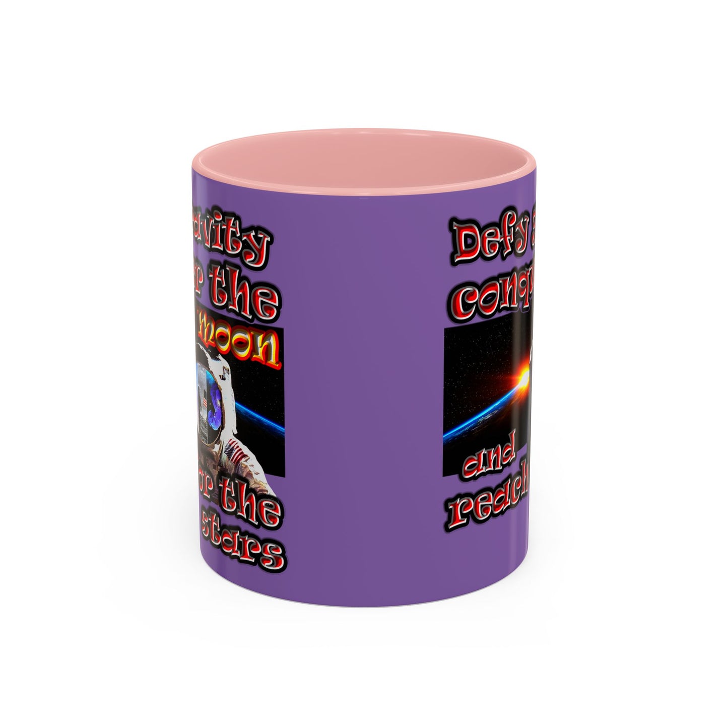 defy conquer reach - Accent Mug (light purple)